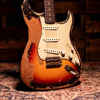 Fender Custom Shop Kyle McMillin Masterbuilt 61 Strat Super Heavy Relic 3 Tone Sunburst R148517 image 9