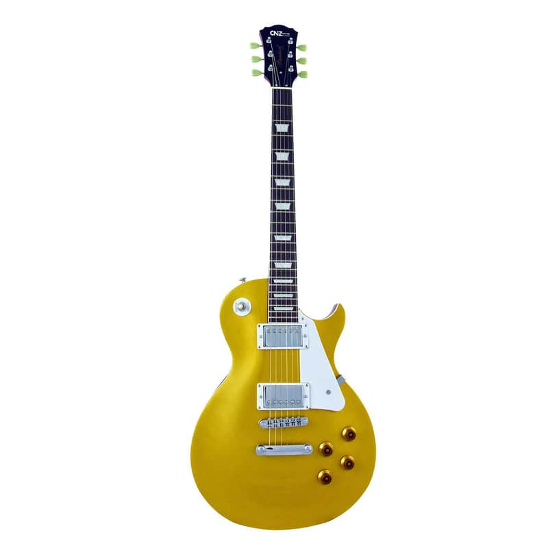 CNZ Audio LP Gold Top Special Electric Guitar - Rosewood Fingerboard & Maple Neck, Gold Finish image 1