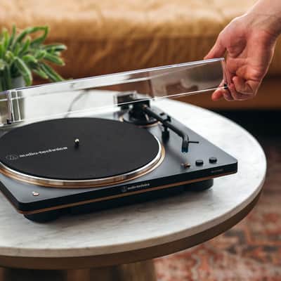 Audio-Technica Fully Automatic Wireless Belt-Drive Turntable, Black/Bronze image 8