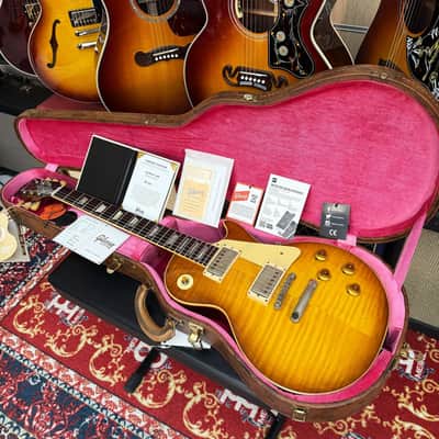 Immagine Gibson Murphy Lab Custom R9 1959 Les Paul Standard Reissue Heavy Aged Golden Poppy Burst LPR59HAGPBNH1 - 4
