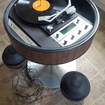 MCM Electrohome Bradford Silvertone Bubble Dome Pedestal Record Player Turntable with Radio image 1