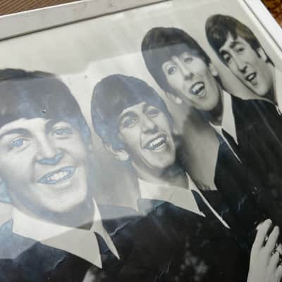 Vintage 1963 Beatles Original TV Times Promo Card Signed Printed Facsimile Frame image 7