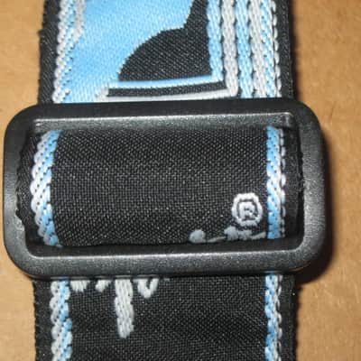 new with tags genuine Fender 2" Monogrammed Guitar Strap Black, Light Gray, and Light Blue - Fender part number: 099-0681-502, Fully adjustable length (39"-72") Woven Fender logo and guitar headstock design, polyester backing, black leather ends image 17