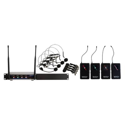 VocoPro Digital-Quad-B-500 4-Channel UHF Wireless Headset & Lapel Mic System image 1