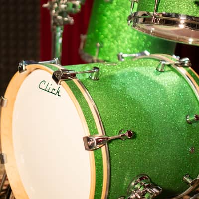 Click Icon 4pc Maple Drum Set Green Satin Sparkle Shell Pack 16 13 10 13 image 8