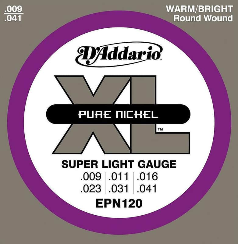 D'Addario EPN120 Pure Nickel Electric Guitar Strings Super Light 9-41 Standard image 1