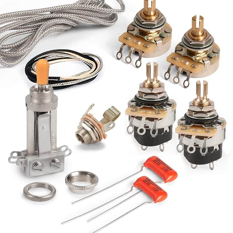 Golden Age Premium Wiring Kit for Gibson Les Paul with Push-pull Pots, Standard-shaft CTS pots and chrome Switchcraft switch image 1