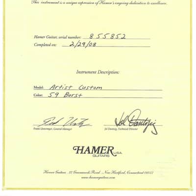 Hamer Artist Custom 2008 59 Burst image 10