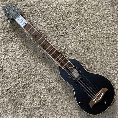 Black Washburn Warrior 34 Inch Travel Acoustic Guitar with Bag image 3