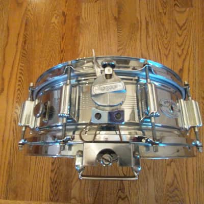 Rogers Vintage 1963/64 Dynasonic 7 line come over brass snare drum with snare rail! image 2