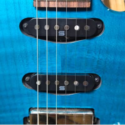 Signed Ibanez MM1-TAB Martin Miller Signature with Roasted Maple Neck 2010s - Transparent Aqua Blue Signed by Martin Miller imagen 7