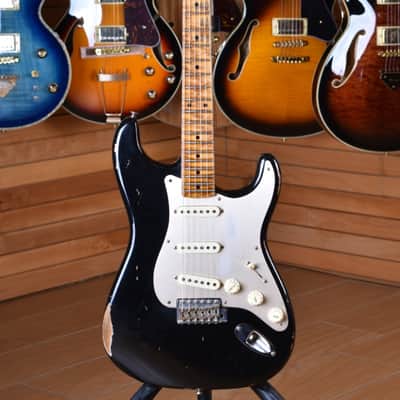 Fender Custom Shop Stratocaster 1956 Closet Classic Fat Roasted Neck Limited Edition Aged Black image 1