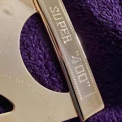 NOS-Gibson  Super 400 Exclusive Tailpiece  & Authentic Truss Rod Cover COMBO Late 80’s - Engraved Solid Brass with Super 400 semi-polished bound Truss Rod Cover. image 2