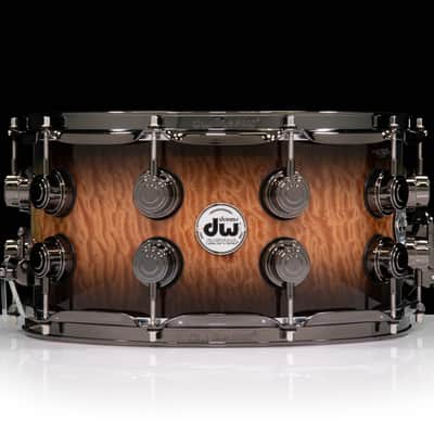 DW Collector's Series 7x14 Moabi on Maple Mahogany Shell - Candy Black image 1