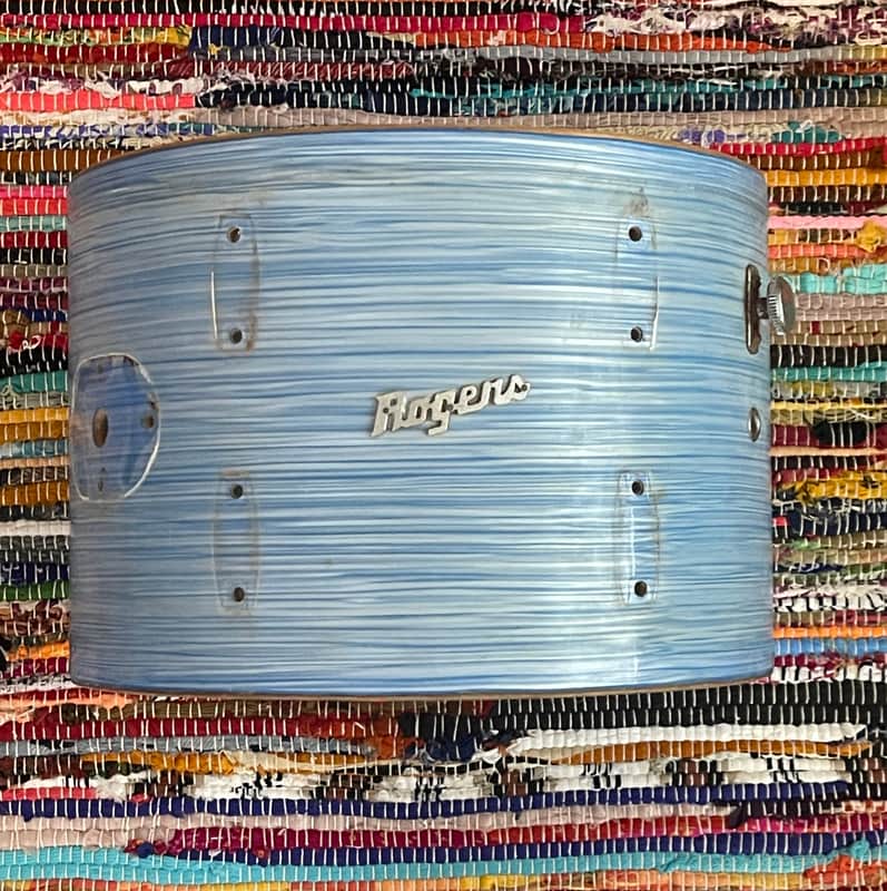 Roger’s 1960’s 13” Holiday Rack Tom in Original Blue Ripple image 1