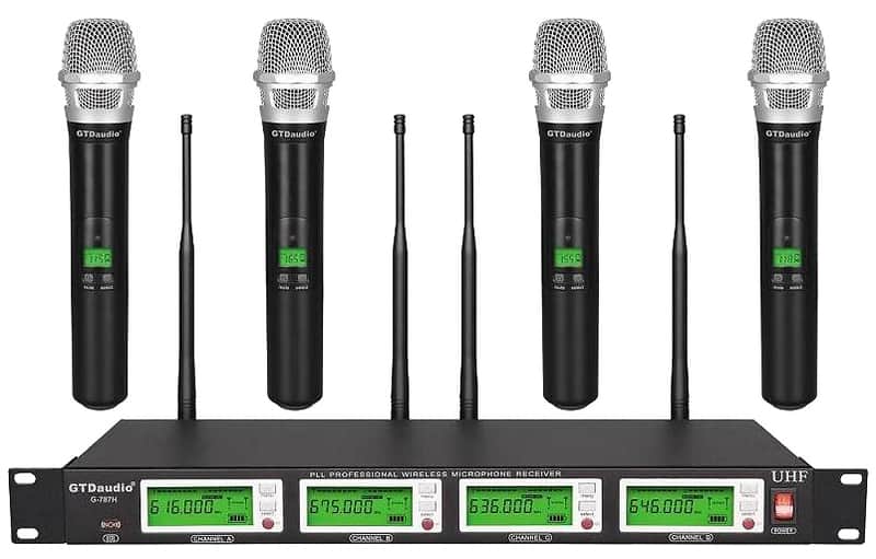 GTD Audio 4x800 Channel UHF Diversity Professional Wireless Microphone System G 787H Black New image 1