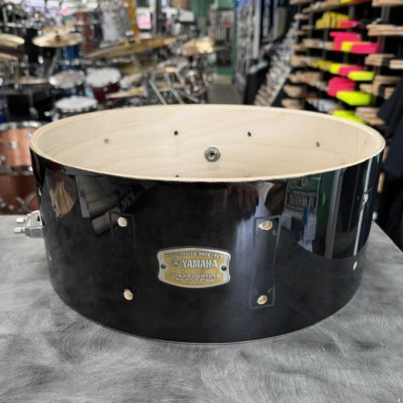 Used Yamaha Stage Custom Birch 5x14 Shell with Butt Plate Black image 1