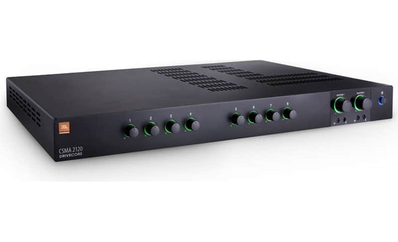 JBL CMSA2120 8-input commercial mixer/amplifier — 120W x 2 at 70V New - BLACK image 1
