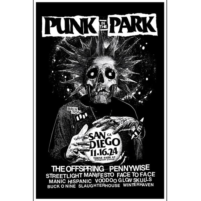 PUNK IN THE PARK San Diego, CA 2024 Ltd Ed RARE Festival Poster! THE OFFSPRING PENNYWISE STREETLIGHT MANIFESTO FACE TO FACE MANIC HISPANIC VOODOO GLOW SKULLS Punk Rock Ska Alternative Skate Post Hardcore Reggae image 1