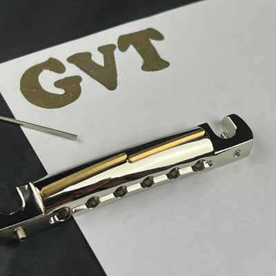 Faber RH Vintage Spec ALU Compensated Wraparound Tailpiece, Nickel, gloss, Intonation Bar: Brass