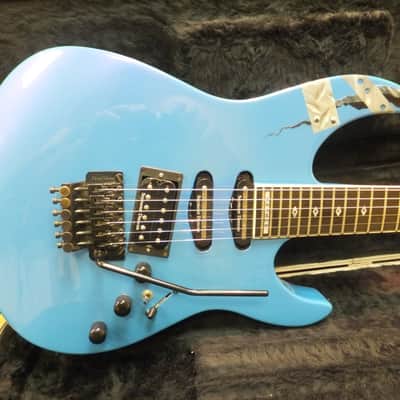 1986 Kramer USA Stagemaster Deluxe Rare Flip Flop Blue Graphic Duncans,Floyd,Exc Free US Shipping! image 18