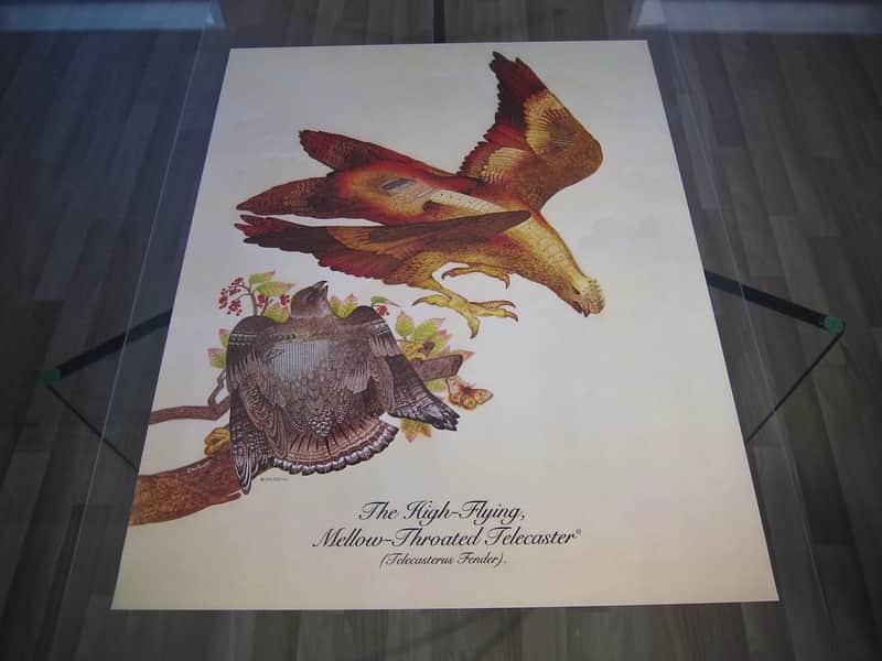Fender Telecaster & Twin Reverb Authentic Vintage Poster "The High-Flying Mellow-Throated Telecaster" with Version B Bonus Poster Artist Endicott Circa-1976-Multi Color image 1