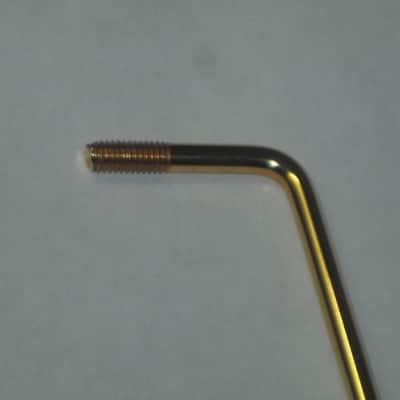 very lightly used Squier Gold Trem Bar with Black Tip, 6mm large threads (metric 6M, IMPORT) (for Squier Affinity and Classic Vibe Strat that use 6mm large thread trem bar - can be for other brand model guitars) 2000-2020 (NOT for USA or MIM Strats) RIGHT image 15