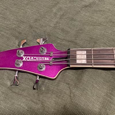 Musicvox Space Cadet MI6 Bass Guitar 2016 ish - Purple Glitter image 8