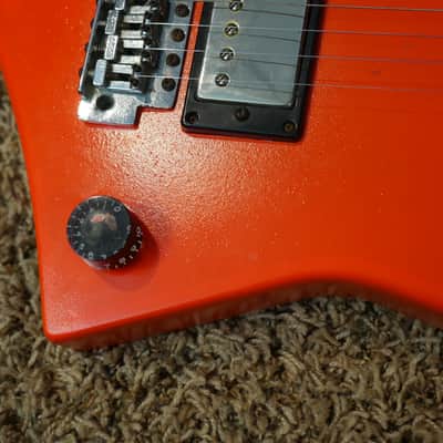 Video! 1980s Hondo H-1 Death Dagger Neon Orange Refinish w/ Original Hardshell Case image 10