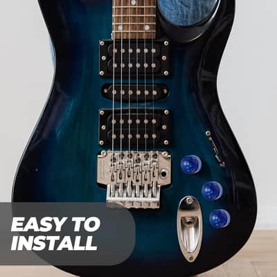 Guitar Knobs 3Pcs Guitar Rotary Knob, Electric Guitar Potentiometer Control Knobs, 1 Set Plastic Guitar Volume Tone Knobs with Wrench (Blue) Electric Guitar Tuner image 5