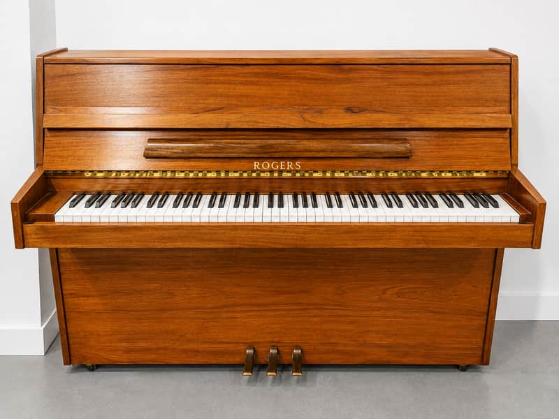 Rogers Upright Piano | 88 Keys | 3 Pedals | Brown Wood Finish image 1