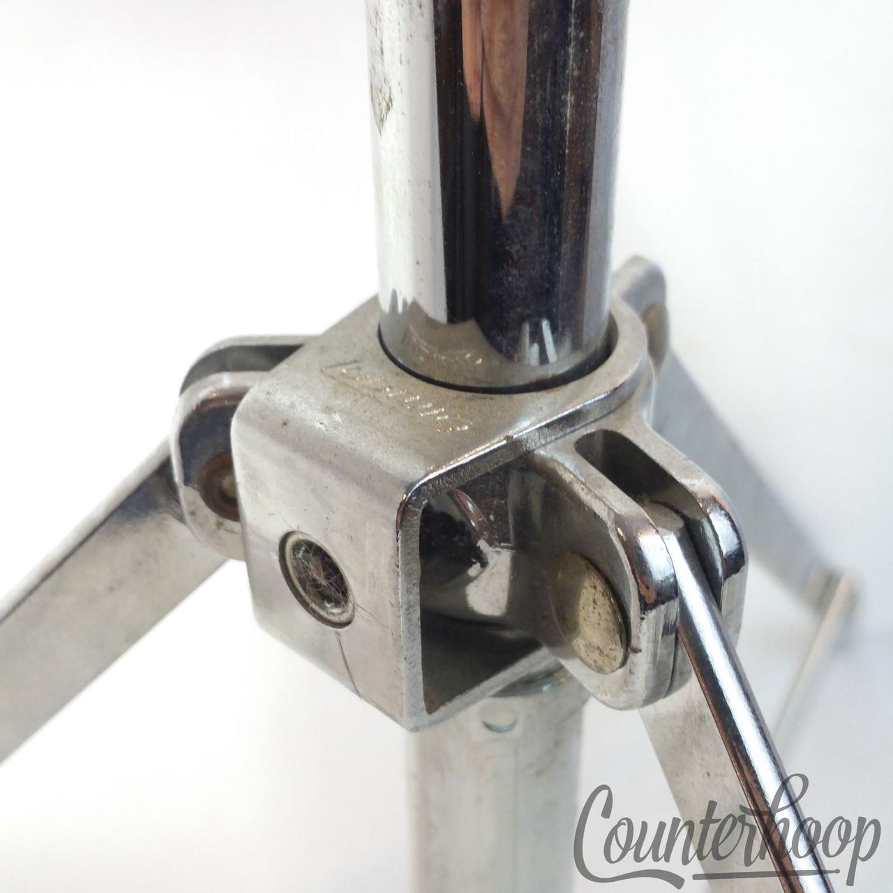 Ludwig Cymbal Stand Tripod Base Atlas Chrome Vintage 60s USA Single-Braced 5/8" — main photograph