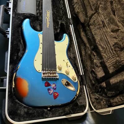 Xotic California Classic XSC-2 SSH, 2021-USA, Super Heavy Aging-Lake Placid Blue w/Roasted Flame Maple Neck image 3