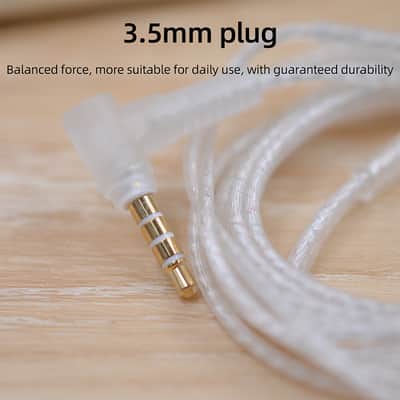 KZ Silver plated upgrade cable 2PIN 0.75mm Type "C" for compatible models KZ In Ear Earphones image 4