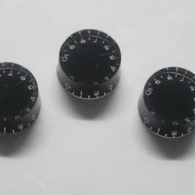 THREE lightly used genuine Gibson BLACK SPEED KNOBS (ONLY 3 of the 4 knobs from PRSK-010 set are for sale) from 2005 (see comparison pictures # 4,  # 5, and # 6 of bottom side) image 8
