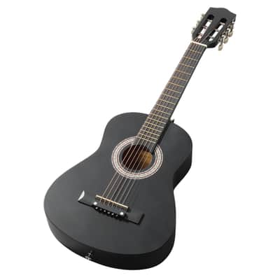 Cxxss Matte Black 30-inch Round Acoustic Guitar with Picks, Strings, Capo, Case, Tuner, and Strap image 10