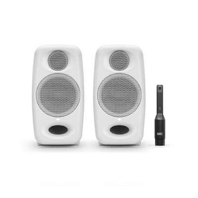 IK Multimedia iLoud Micro Monitor Pro Studio Monitors With ARC Room Correction Microphone (white, pair) image 1