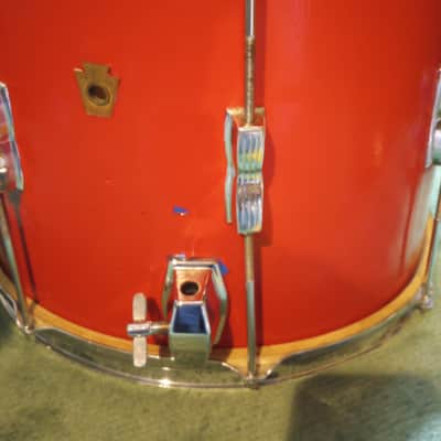 WFL/Ludwig 15"(diameter)x12"(depth) Floor Tom 1950's/60's - Red Paint image 9