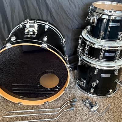 Taye Studio Maple 4-piece kit - 20, 10, 15 with matching 5 by 14" snare 2000's - Piano Black Lacquer image 1