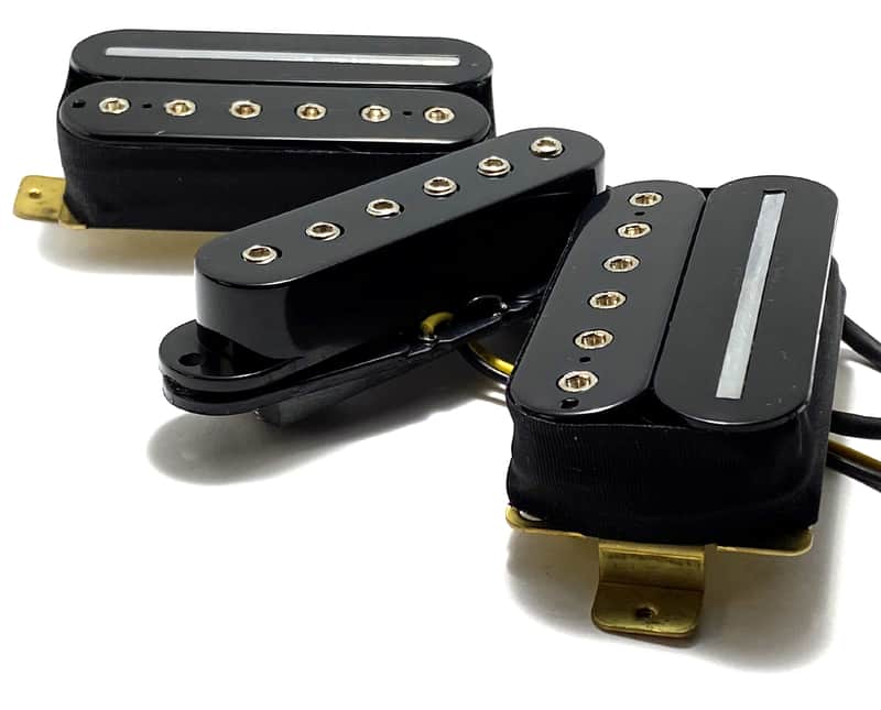 Dragonfire Hex Rail HSH Pickup Set, Hex Rail Humbucker Bridge & Neck + Hex Single Middle image 1