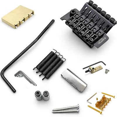 GE1996T Gotoh Floyd Rose Locking Tremolo Set, Black + Tremolo Stopper + Brass Spring Claw – PGE1996TB-Set