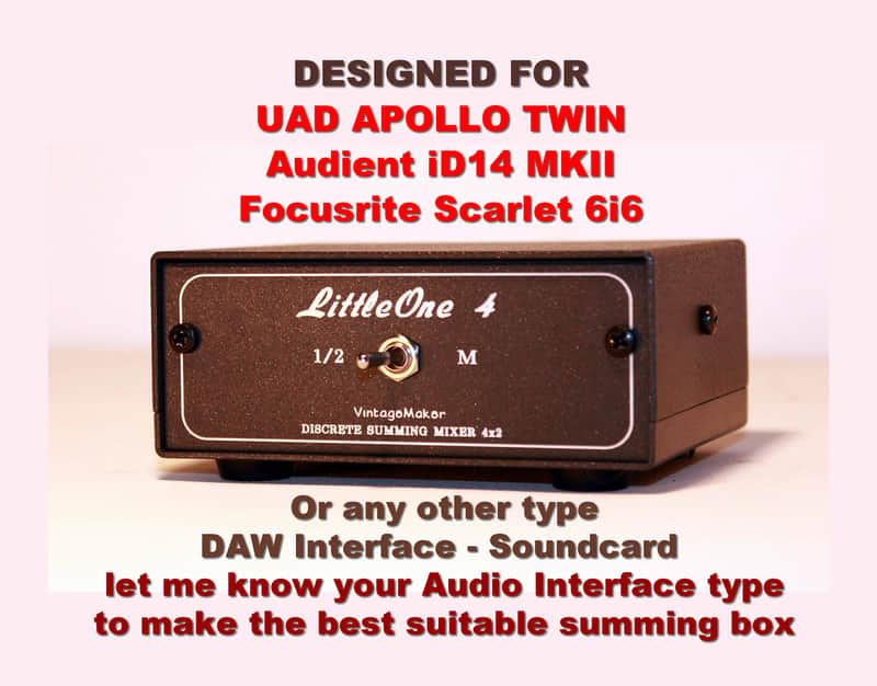4 Channel Mini Studio Summing Mixer Designed for UAD Apollo Twin Focusrite Audient image 1