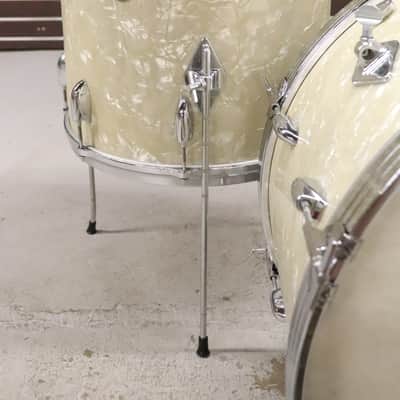 Gretsch Round Badge White Pearl 3pc Drum Kit Set Vintage 1960's image 10