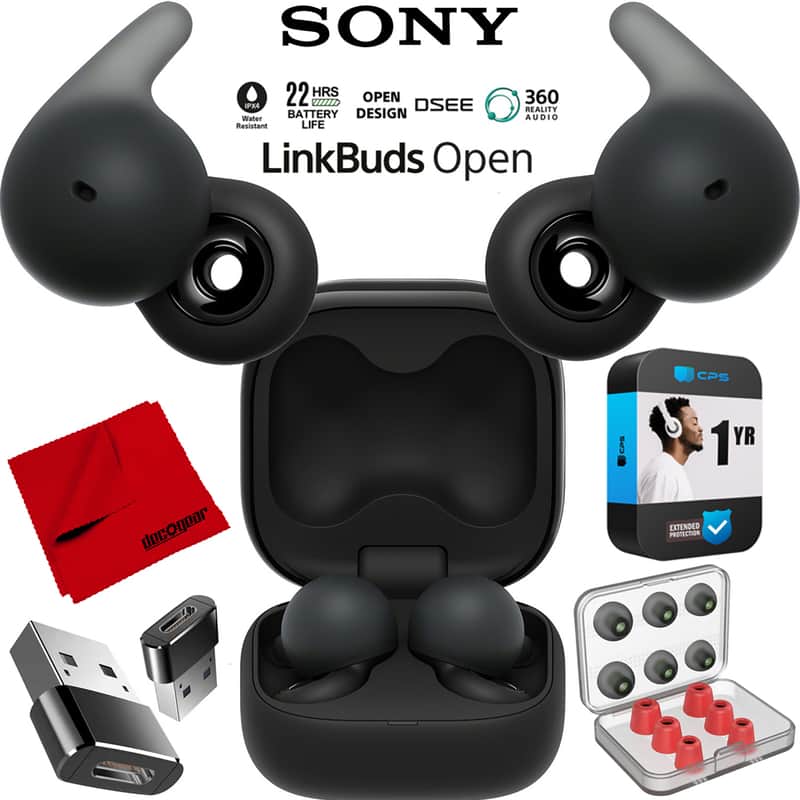 Sony LinkBuds Open Truly Wireless Earbud Headphones Black with 1 Year Warranty image 1