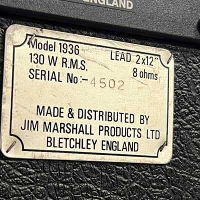 Marshall JCM 800 Lead Series Model 1936 2x12" Speaker Cabinet image 9