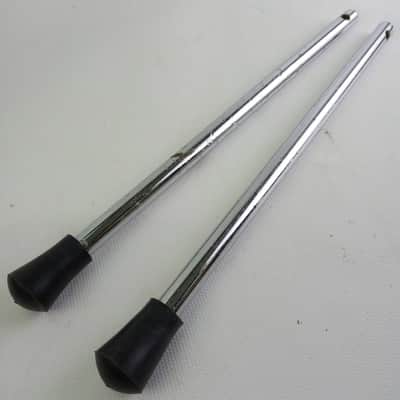 Premier 3/8" 2x 9"Straight Disappearing Spurs Chrome Vintage 60=70s Bass Drum image 1