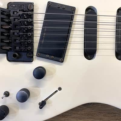 1980s Kramer 100 Series 610 Gloss White Finish Electric Guitar with Aftermarket Neck image 3