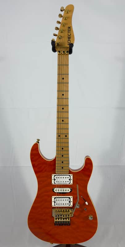 Schecter NV-3-22 Electric Guitar MIJ Japan 2018 - Orange Flame Maple image 1