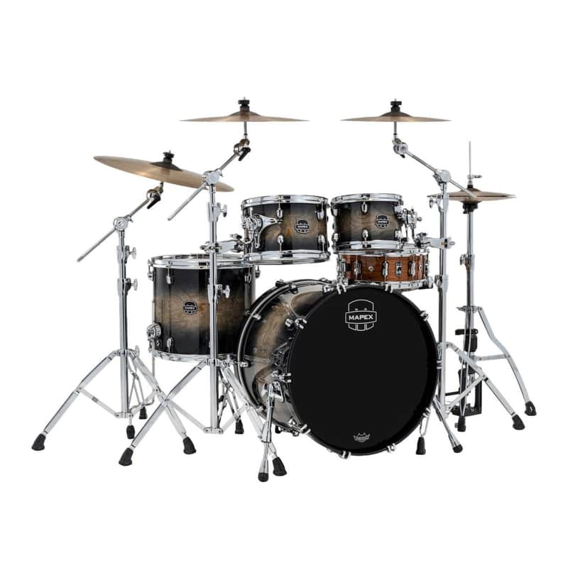 Mapex Saturn VI Rock 4pc Drum Set 22/10/12/16 Black Ink Burst image 1