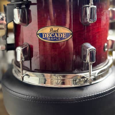 Pearl Decade Maple 10” x 7” Rack Tom - Deep Red Burst Lacquer Finish image 2